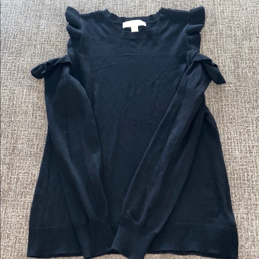 MICHAEL Michael Kors Ruffled Cold Shoulder Sweater